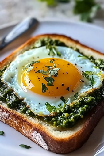 Pesto Eggs On Toast Recipe | Easy 