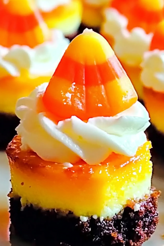 Mini Candy Corn Cheesecakes