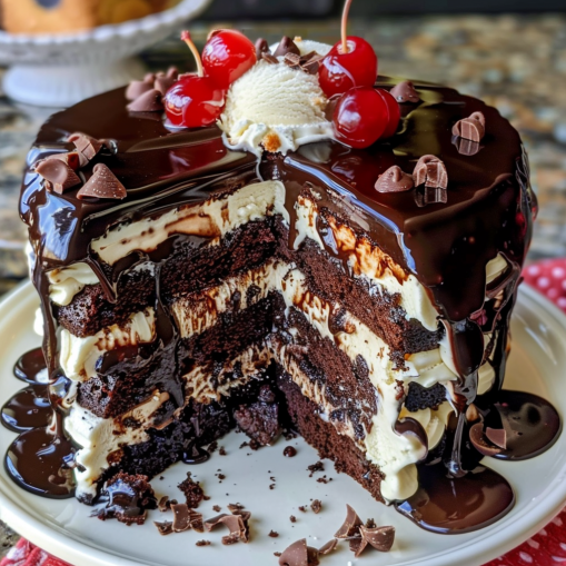 Hot Fudge Ice Cream Cake