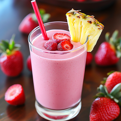 "Strawberry Piña Colada Smoothie Recipe | Tropical & Healthy Refreshing Drink"

