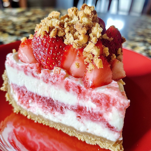 Irresistible Strawberry Crunch Cheesecake Recipe – Creamy & Crunchy Delight