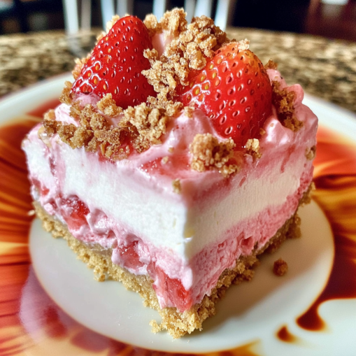 Strawberry Crunch Cheesecake – Creamy & Crunchy Delight Recipe