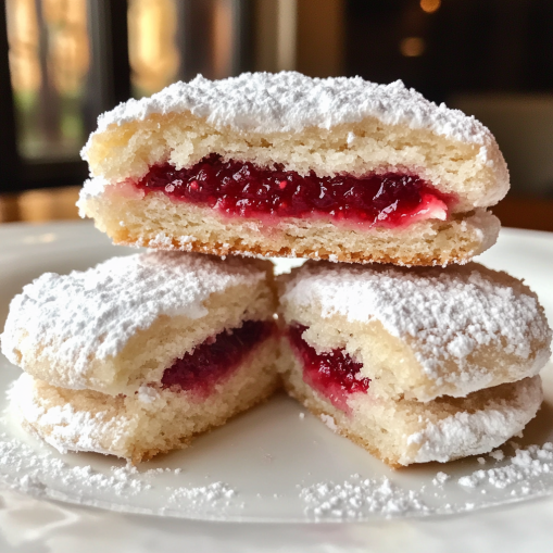 raspberry-filled-almond-snowball-cookies