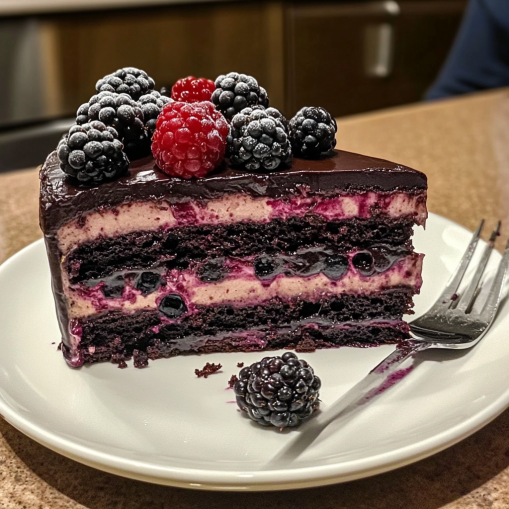 dark-chocolate-layered-cake-raspberries-blackberries