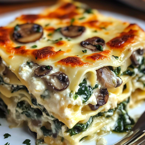 spinach-and-mushroom-white-lasagna