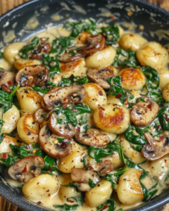 spinach-mushroom-gnocchi-creamy-garlic-smoked-paprika-sauce