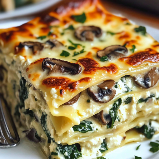 spinach-and-mushroom-white-lasagna