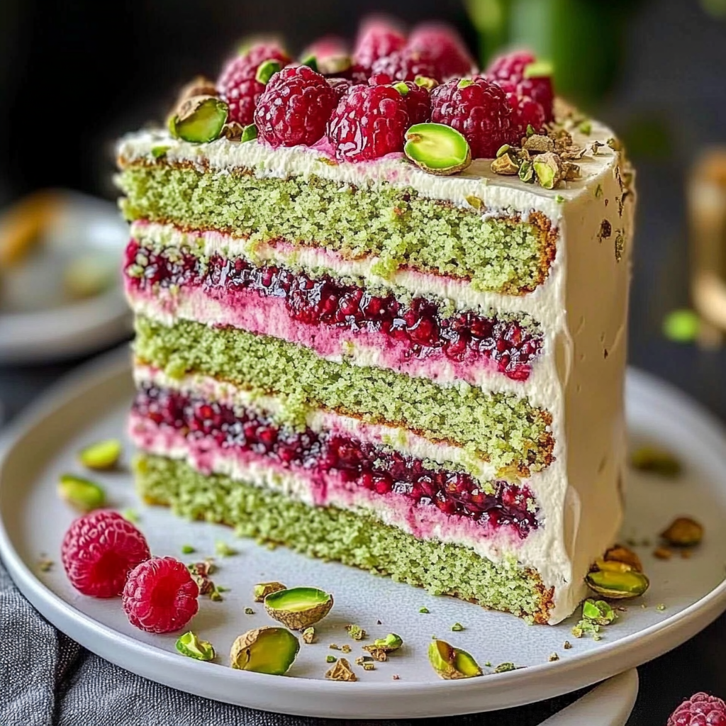 Pistachio Raspberry Dream Cake Recipe