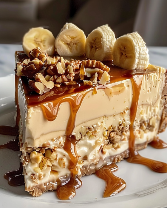 Banana Caramel Nut Cheesecake