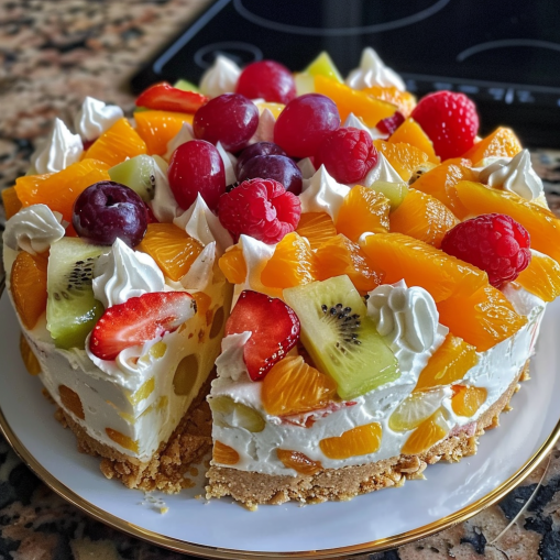 tropical-fruit-salad-cheesecake