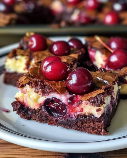 cherry-cheesecake-brownies-fresh-cherries