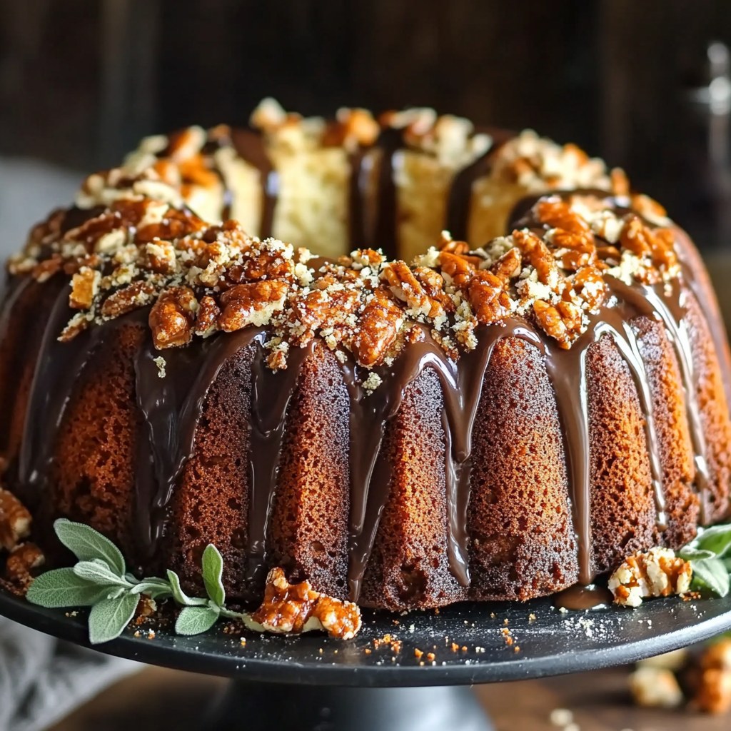 Easy Butterfinger Chocolate Bundt Cake  