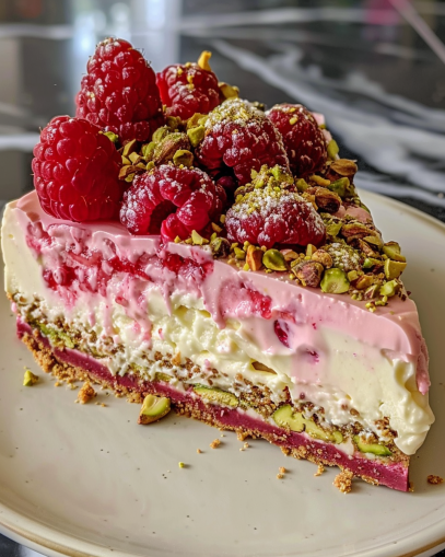 raspberry-cheesecake-with-pistachio-crumb