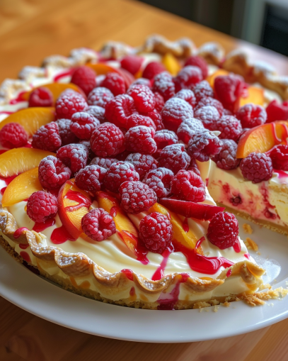 peach-raspberry-delight-cheesecake-pie