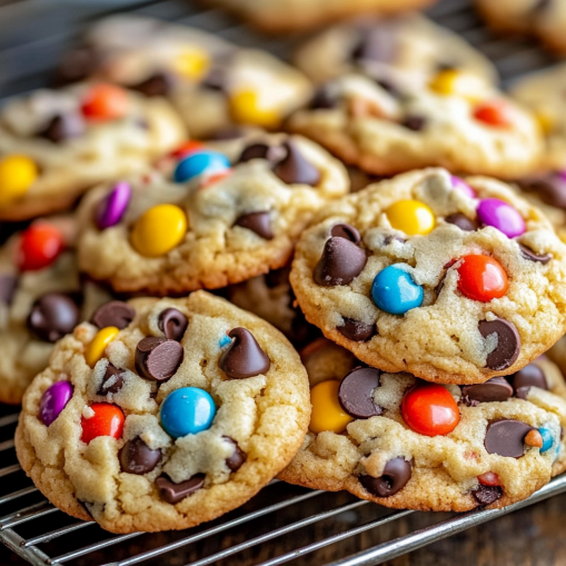 chewy-cookies-filled-chocolate-chips-colorful-candy 