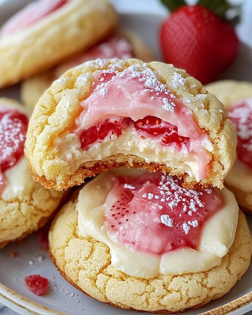 Creamy Strawberry Cheesecake Cookies easy