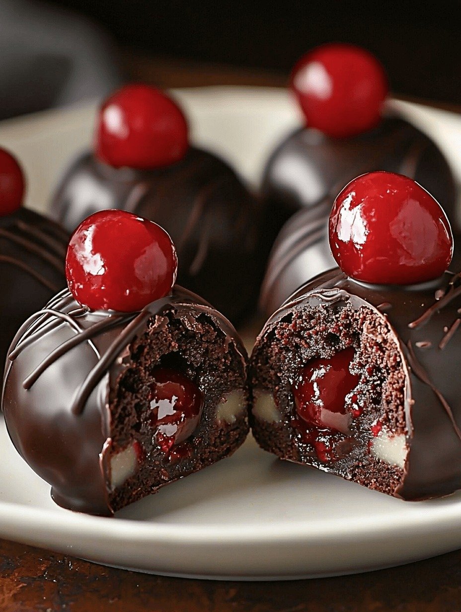 Black Forest Cookie Dough Brownie Bombs