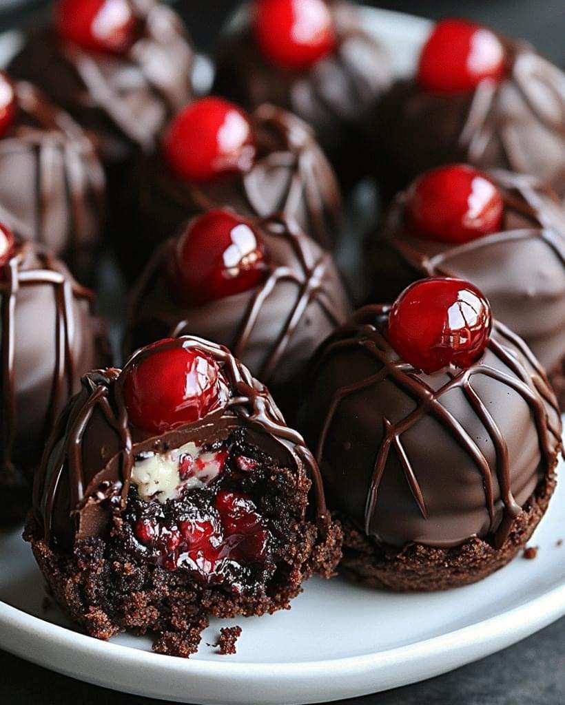 Black Forest Cookie Dough Brownie Bombs